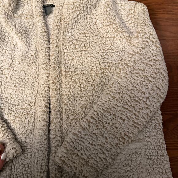 Eddie Bauer Fireside Plush Ultra Soft Hooded Open Front Sherpa Cardigan Size L - Picture 8 of 8